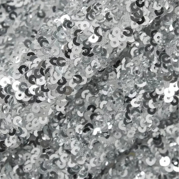 ROTATE BIRGER CHRISTENSEN Samantha Sequined Stretch Mini Wrap Dress Silver 4 - Picture 8 of 13